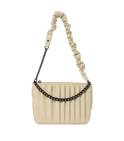Beige Chain Handle Bag